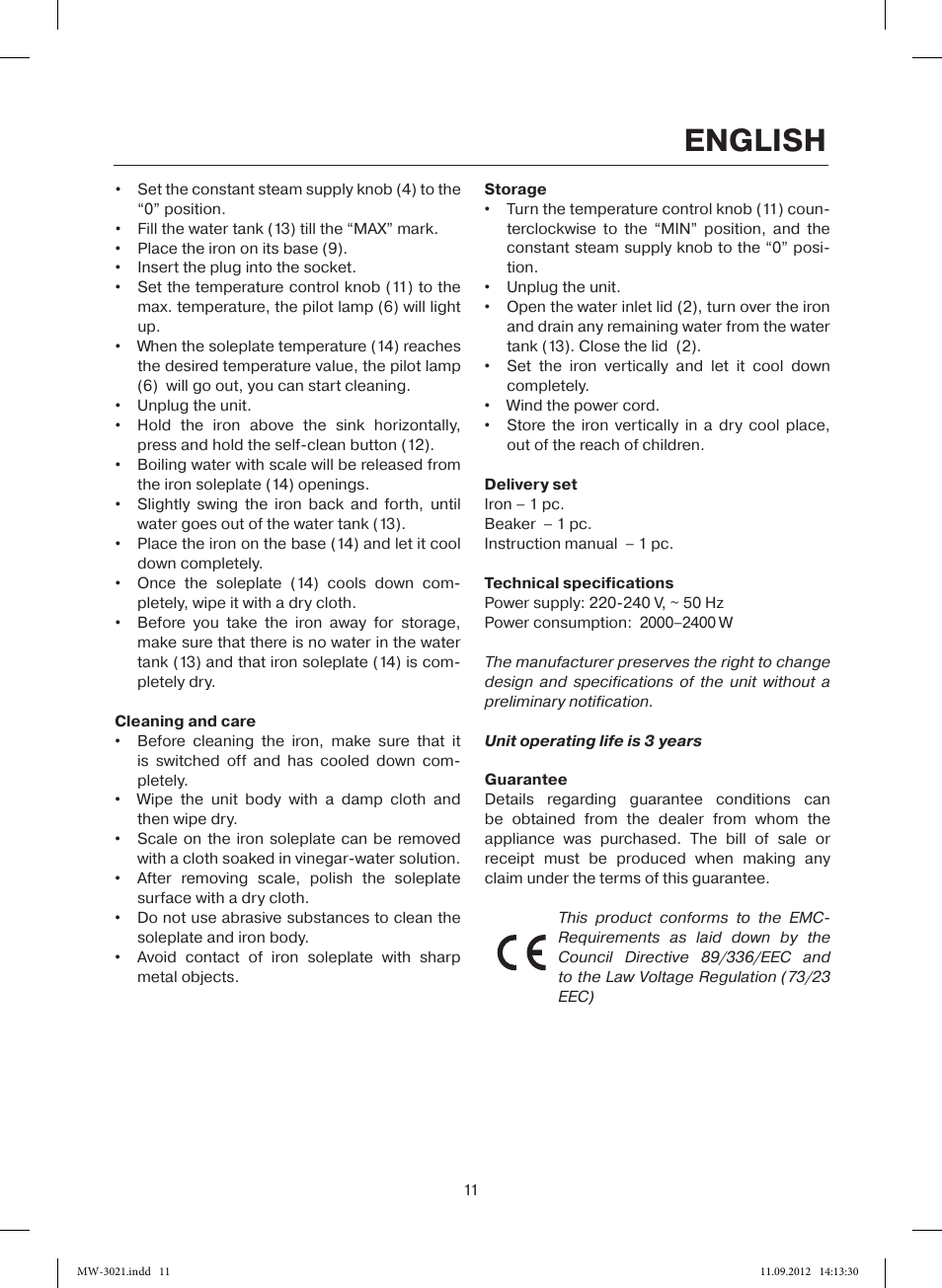 English | MAXWELL MW-3021 VT User Manual | Page 11 / 44