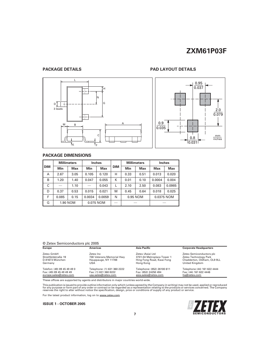 Zxm61p03f | Diodes ZXM61P03F User Manual | Page 7 / 7