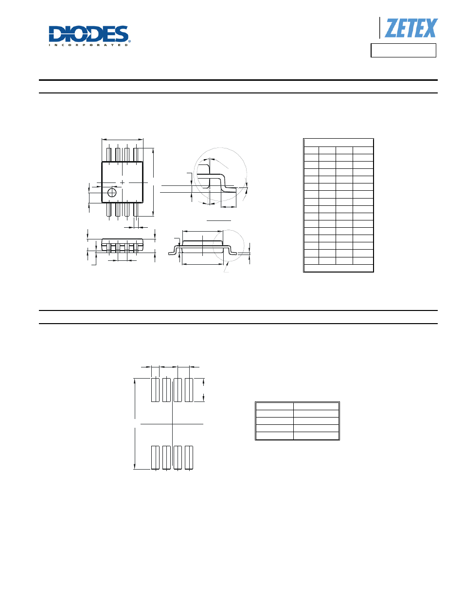 Zxm64p03x, Package outline dimensions, Suggested pad layout | Diodes ZXM64P03X User Manual | Page 6 / 7