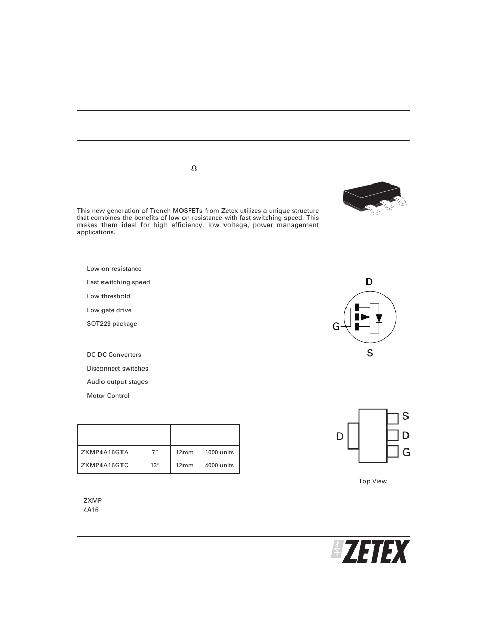 Diodes ZXMP4A16G User Manual | 7 pages
