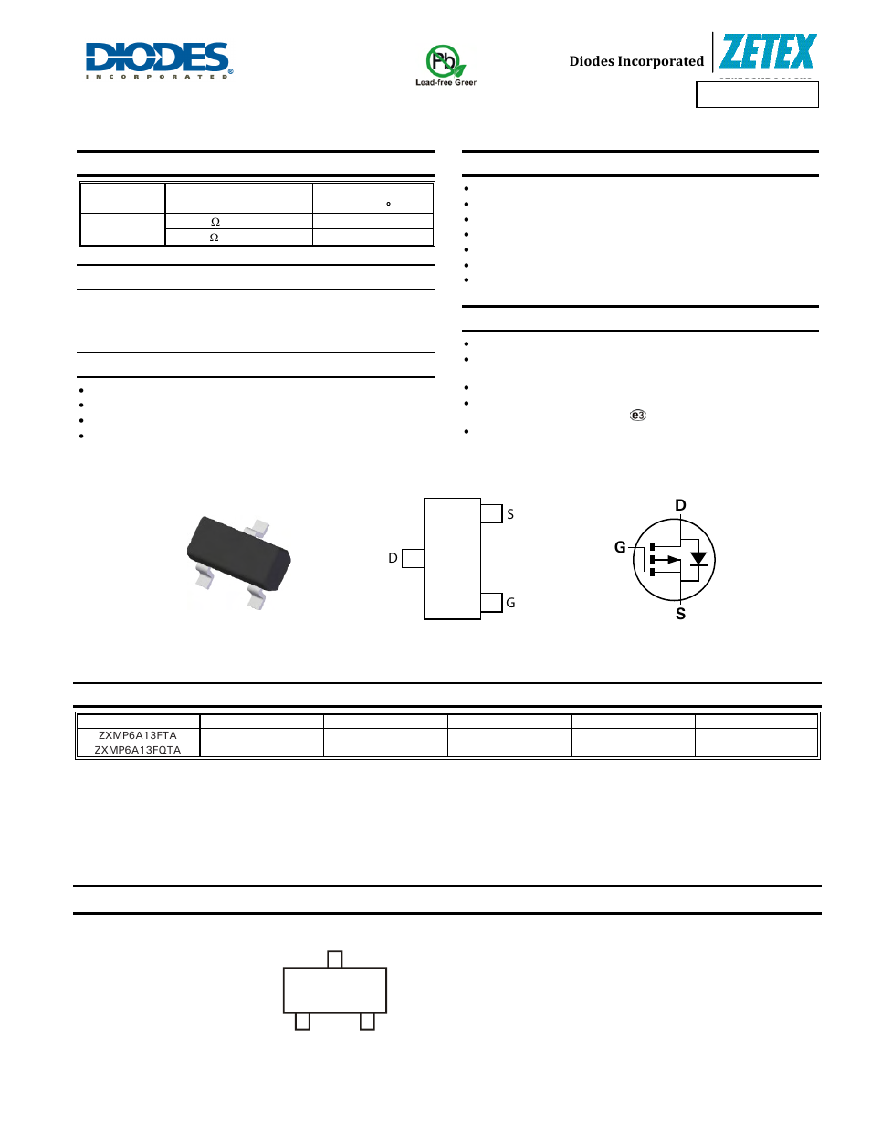 Diodes ZXMP6A13F User Manual | 8 pages