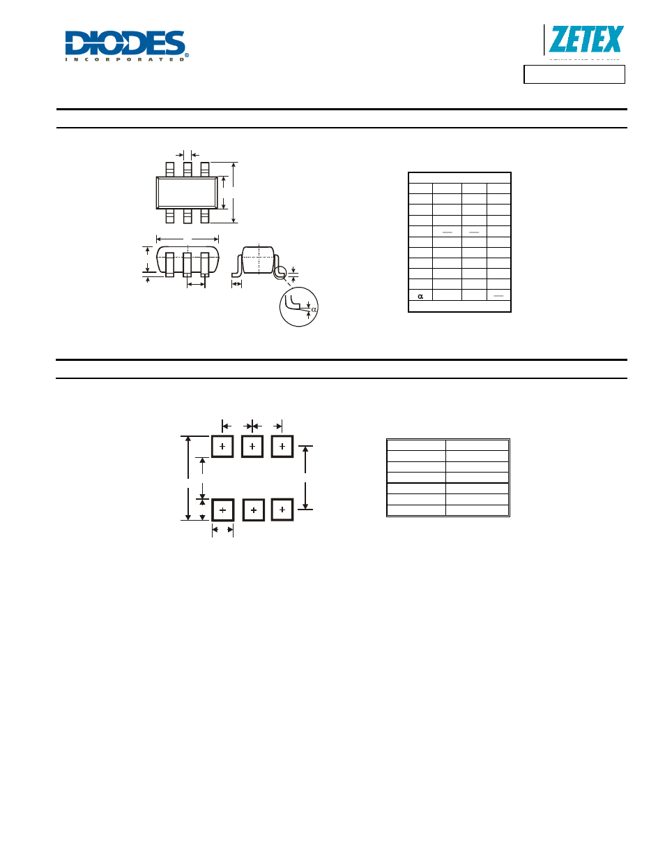 Package outline dimensions, Suggested pad layout | Diodes ZXMP6A17E6 User Manual | Page 7 / 8