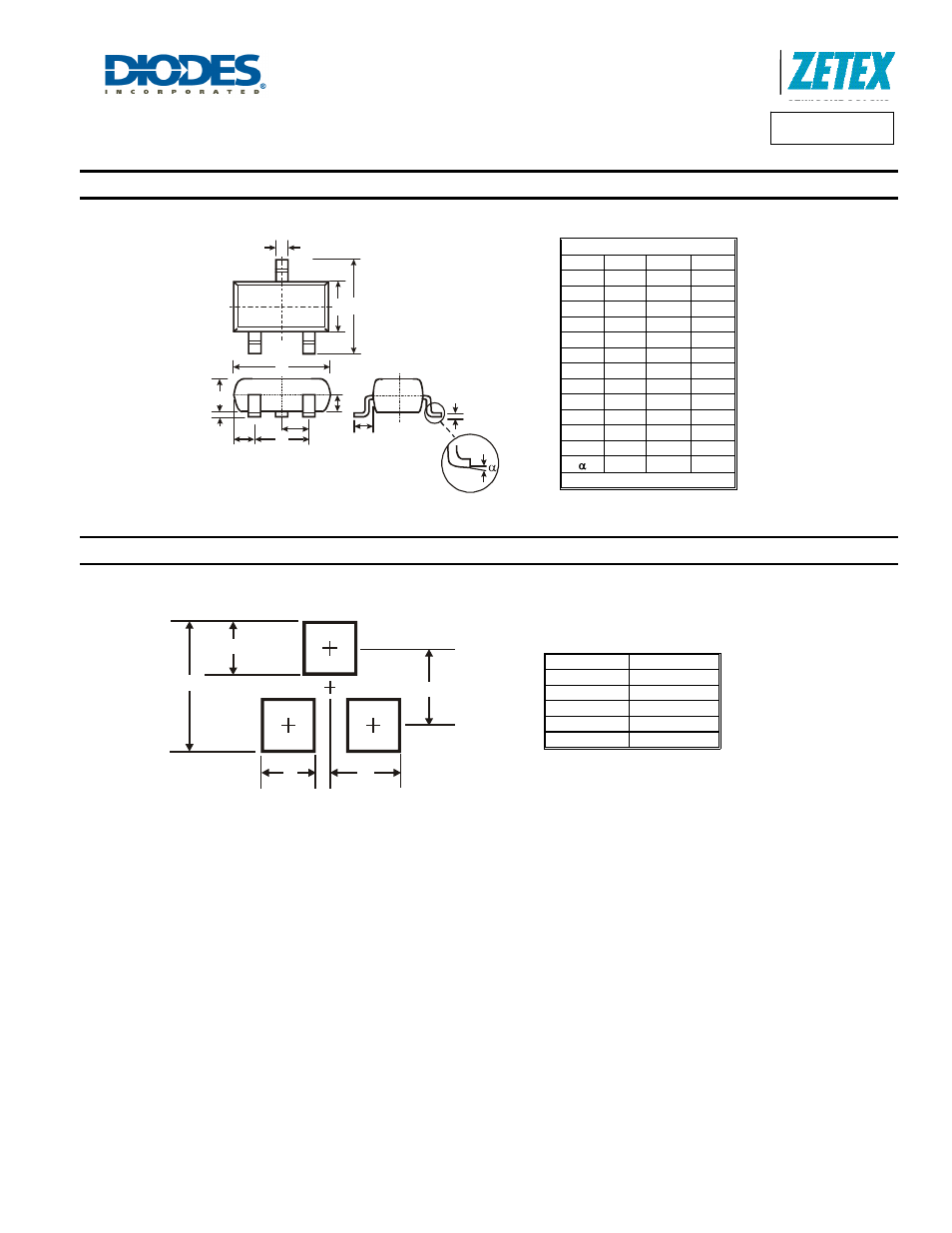 Zvp1320f, Package outline dimensions, Suggested pad layout | Diodes ZVP1320F User Manual | Page 7 / 8