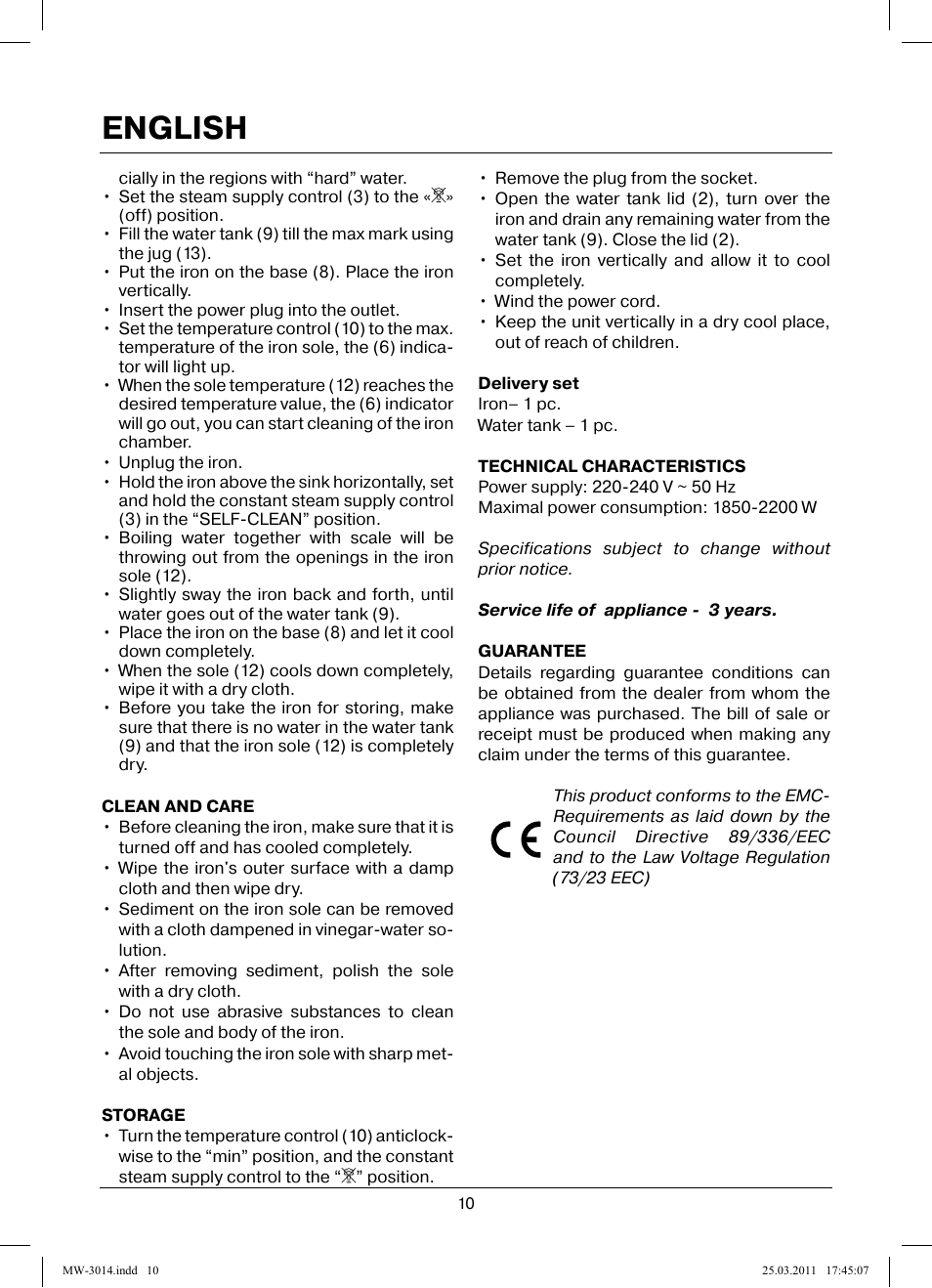 English | MAXWELL MW-3014 B User Manual | Page 10 / 40