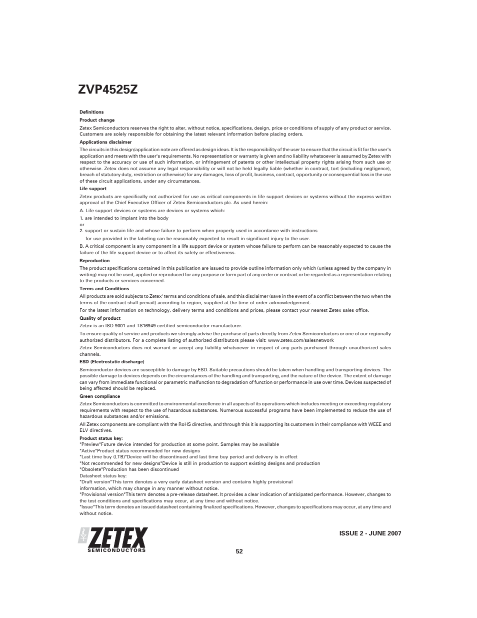 Zvp4525z | Diodes ZVP4525Z User Manual | Page 8 / 9