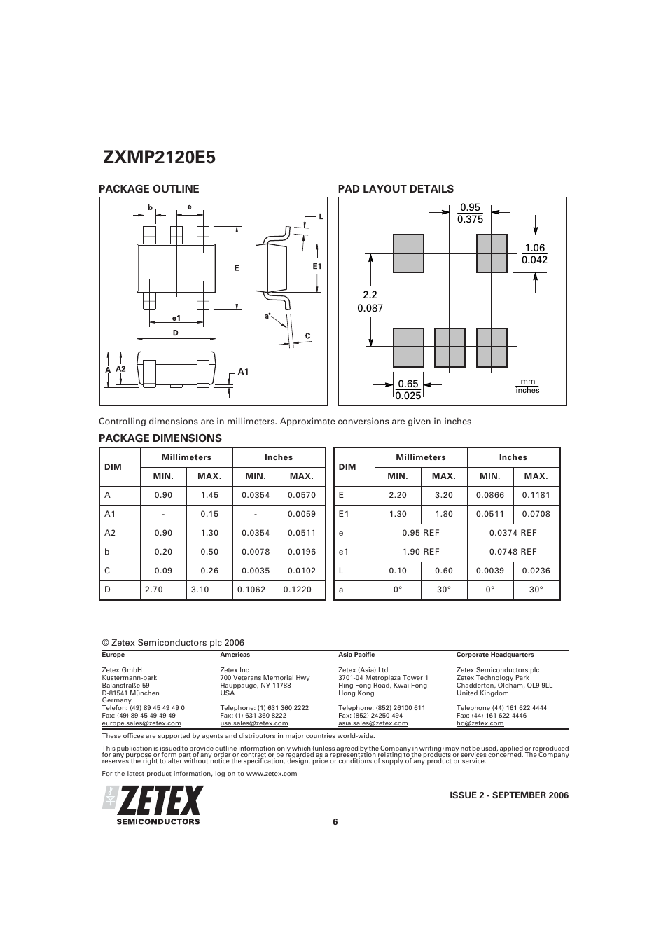Diodes ZXMP2120E5 User Manual | Page 6 / 6