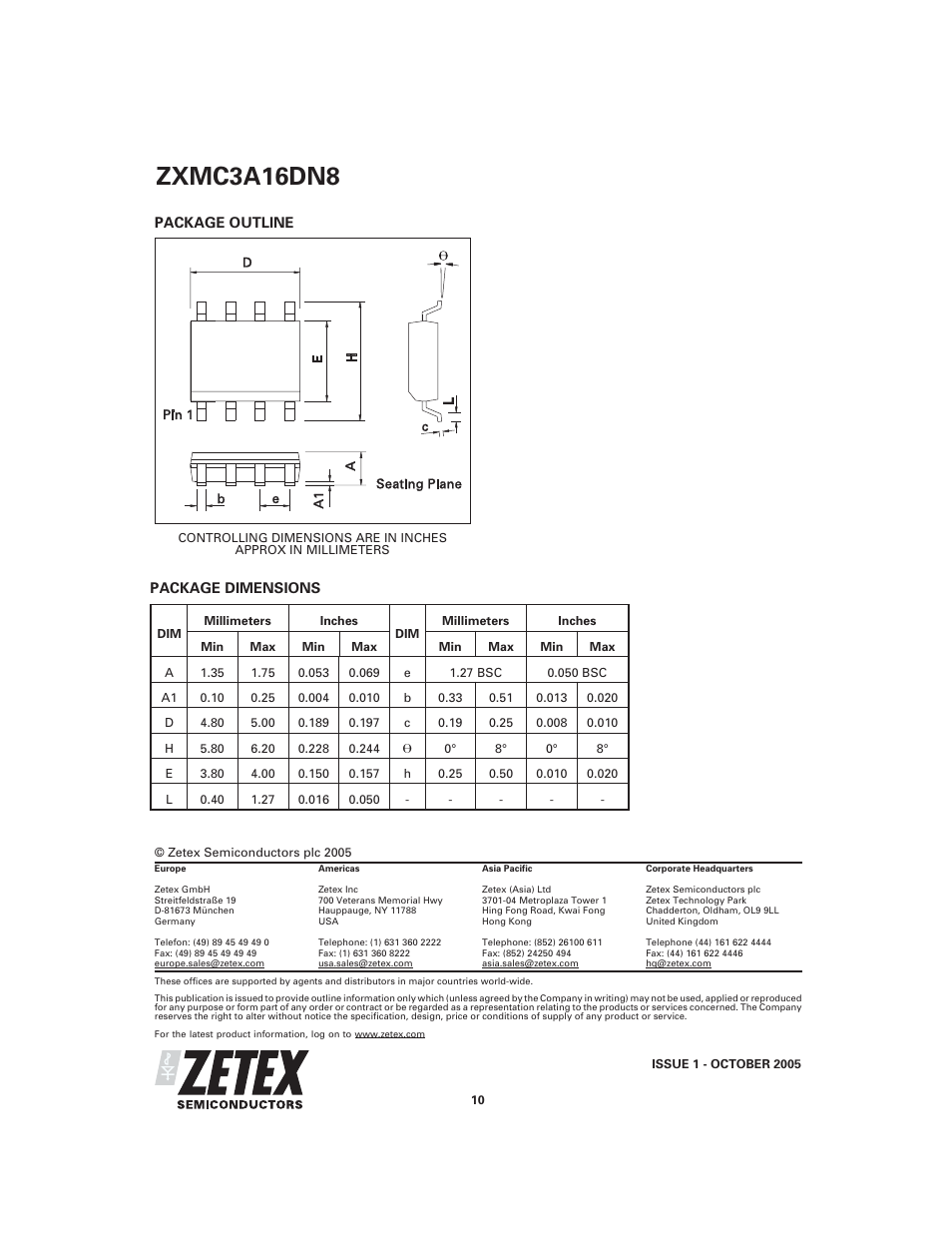 Zxmc3a16dn8 | Diodes ZXMC3A16DN8 User Manual | Page 10 / 10