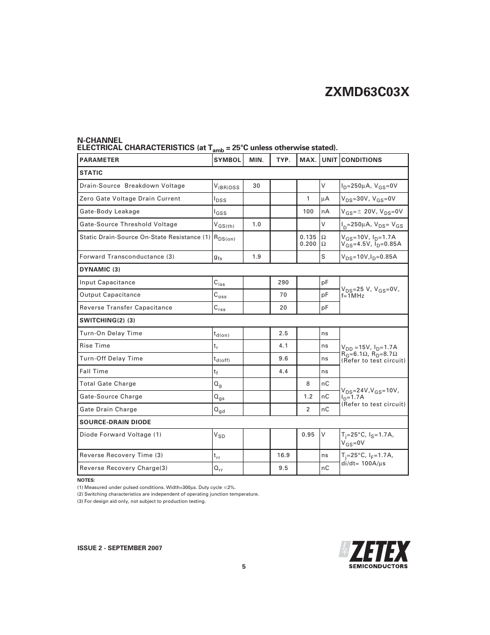 Zxmd63c03x | Diodes ZXMD63C03X User Manual | Page 5 / 12