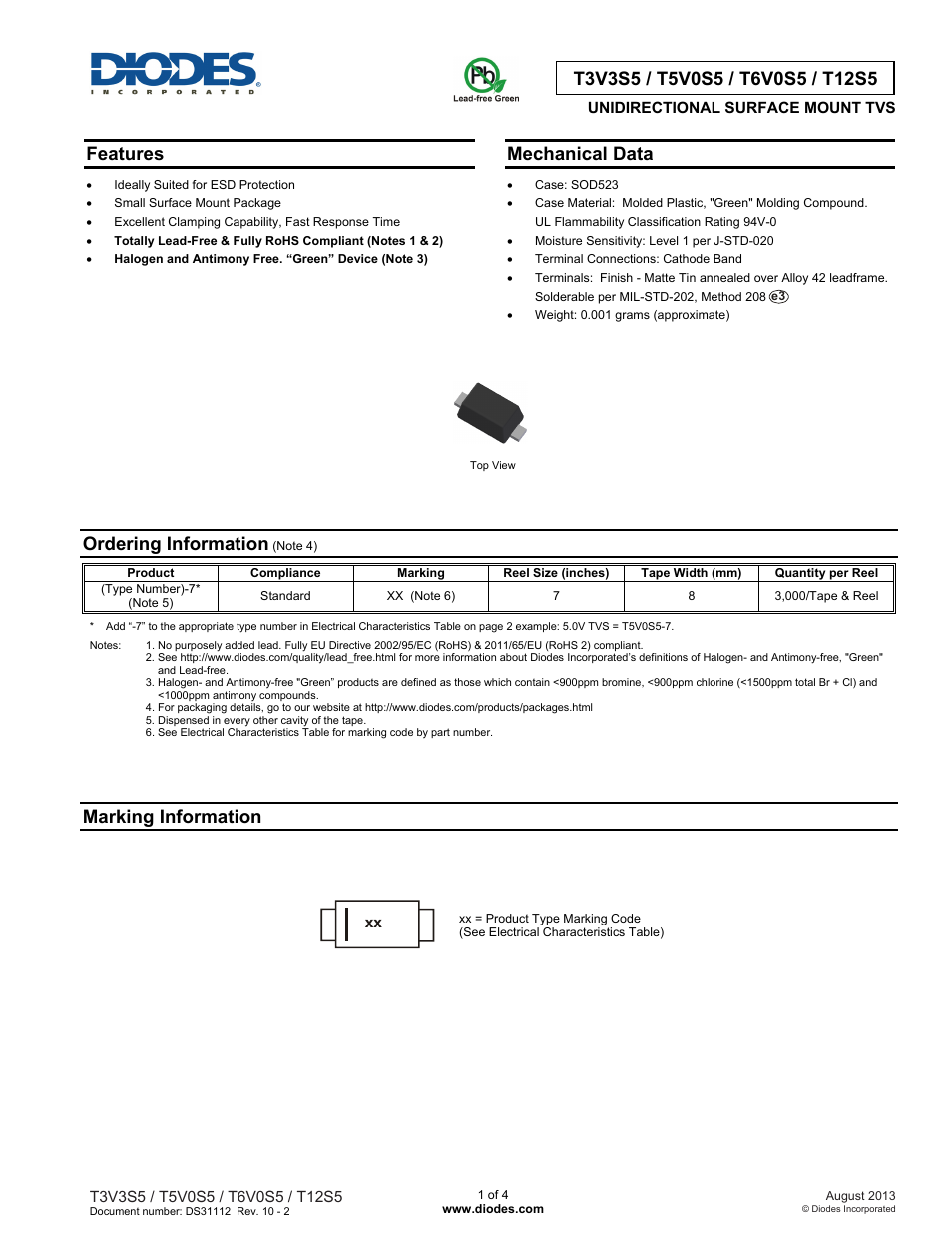 Diodes T12S5 User Manual | 4 pages