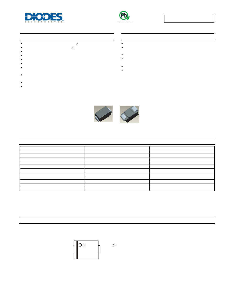 Diodes TB0640H - TB3500H User Manual | 6 pages