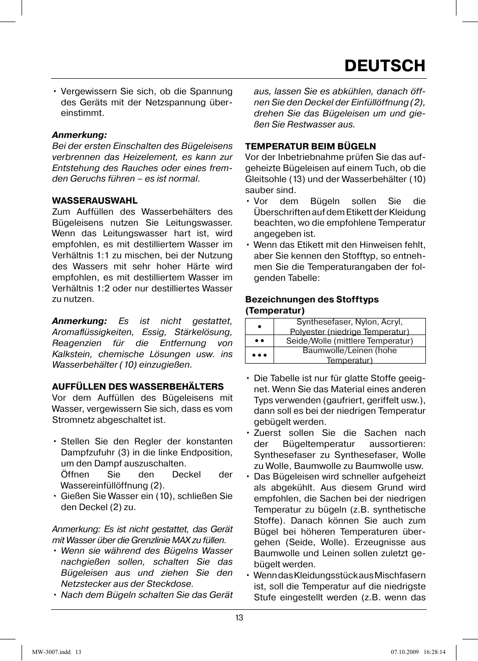 Deutsch | MAXWELL MW-3007 B User Manual | Page 13 / 44