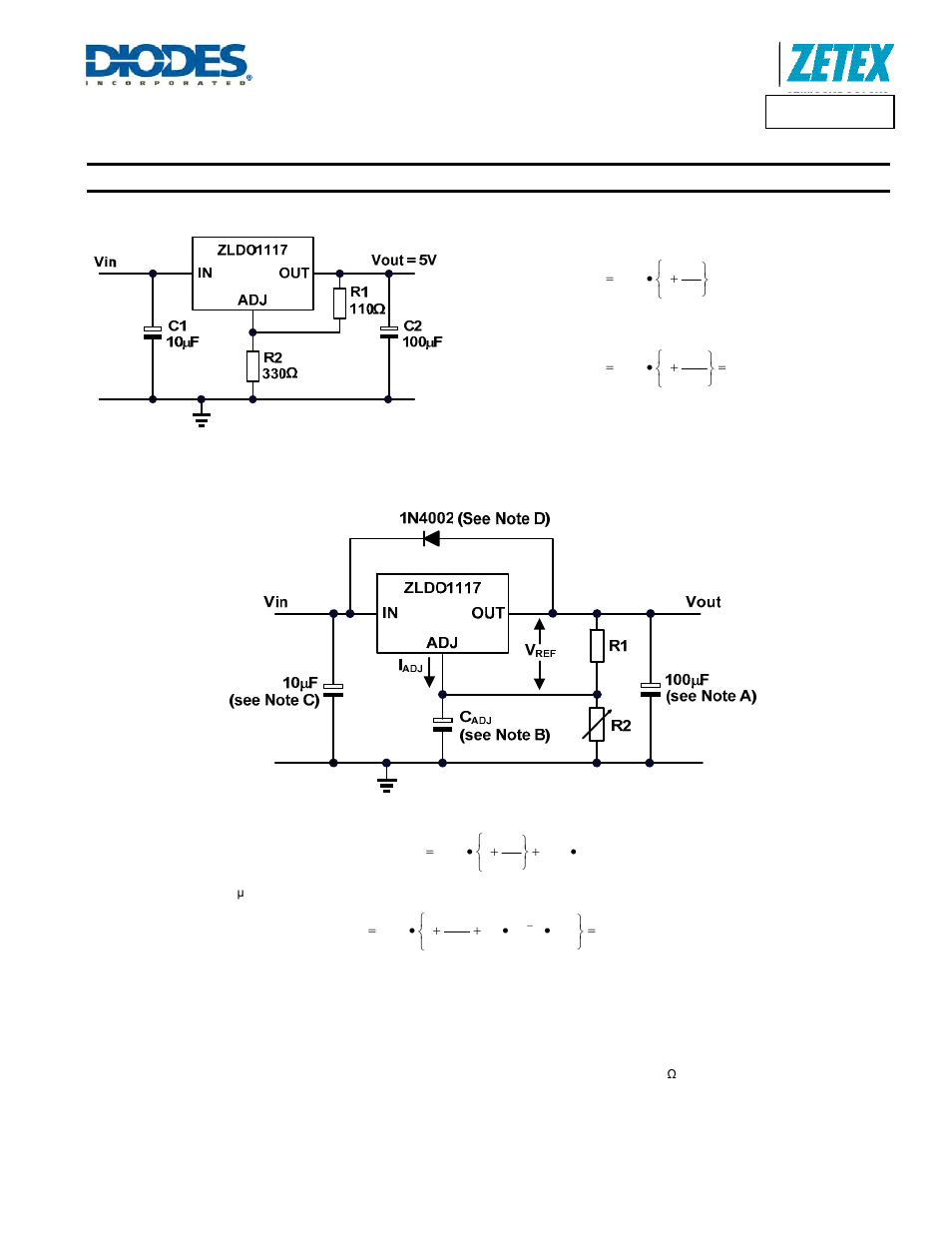 Zldo1117, Typical application circuits | Diodes ZLDO1117 User Manual | Page 8 / 14