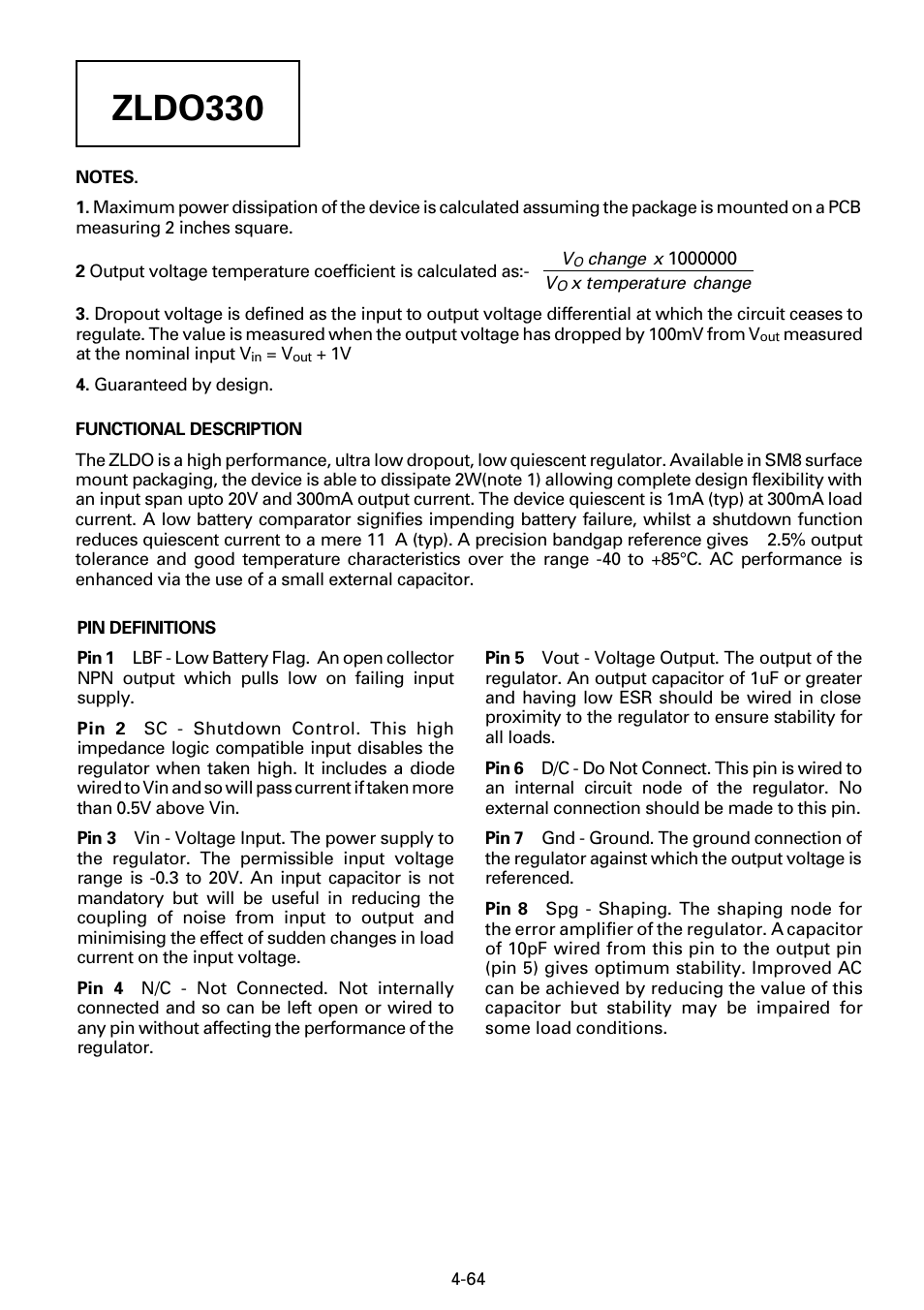 Zldo330 | Diodes ZLDO330 User Manual | Page 3 / 9