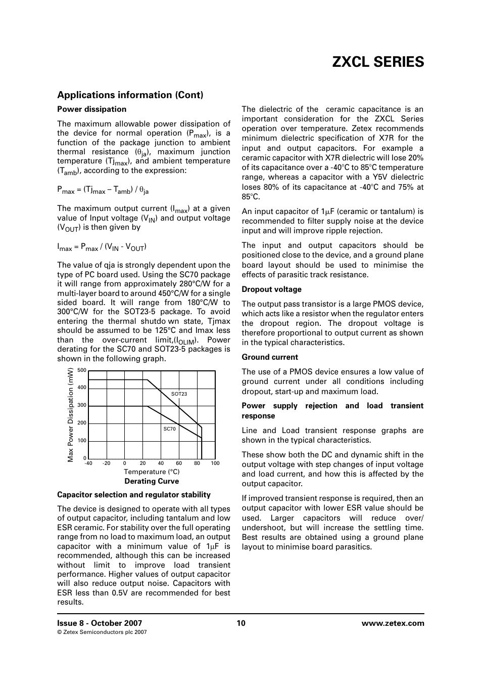 Applications information (cont), Zxcl series | Diodes ZXCL SERIES User Manual | Page 10 / 14