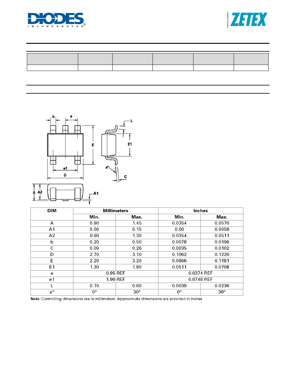 Zxld1352, Ordering information, Package outline dimensions | Diodes ZXLD1352 User Manual | Page 20 / 21