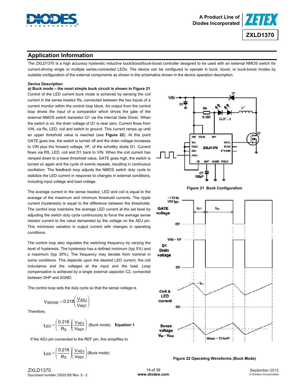 Zxld1370, Application information | Diodes ZXLD1370 User Manual | Page 14 / 39