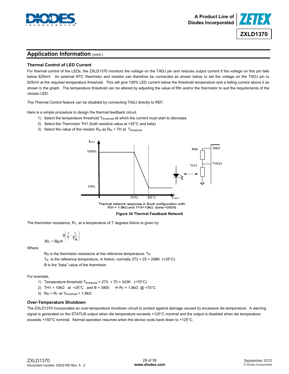 Zxld1370, Application information | Diodes ZXLD1370 User Manual | Page 29 / 39