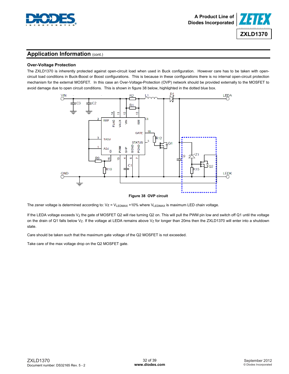 Zxld1370, Application information | Diodes ZXLD1370 User Manual | Page 32 / 39