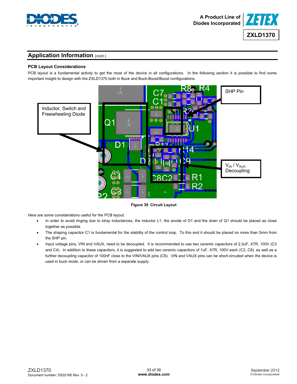 Zxld1370, Application information | Diodes ZXLD1370 User Manual | Page 33 / 39
