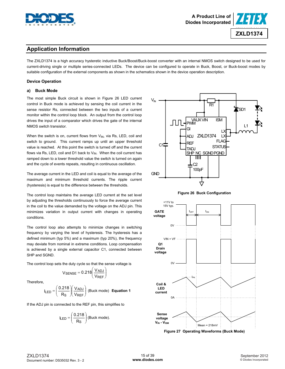 Zxld1374, Application information | Diodes ZXLD1374 User Manual | Page 15 / 39