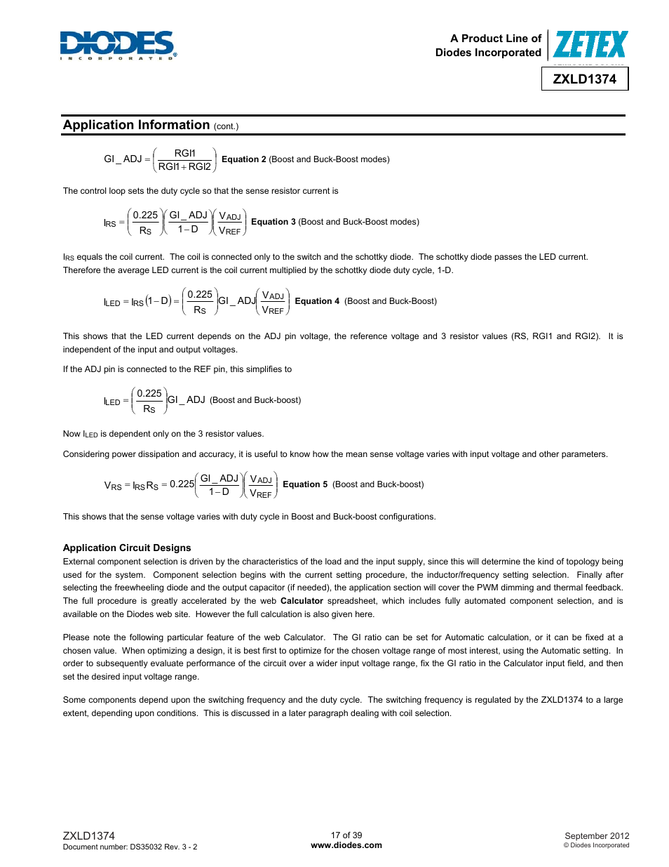 Zxld1374, Application information | Diodes ZXLD1374 User Manual | Page 17 / 39