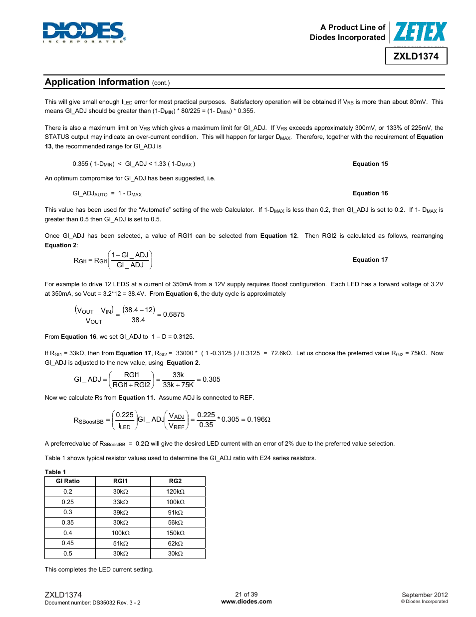 Zxld1374, Application information | Diodes ZXLD1374 User Manual | Page 21 / 39