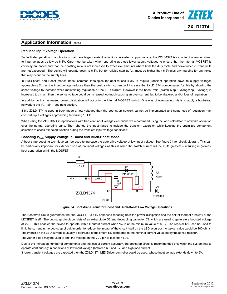 Zxld1374, Application information | Diodes ZXLD1374 User Manual | Page 27 / 39