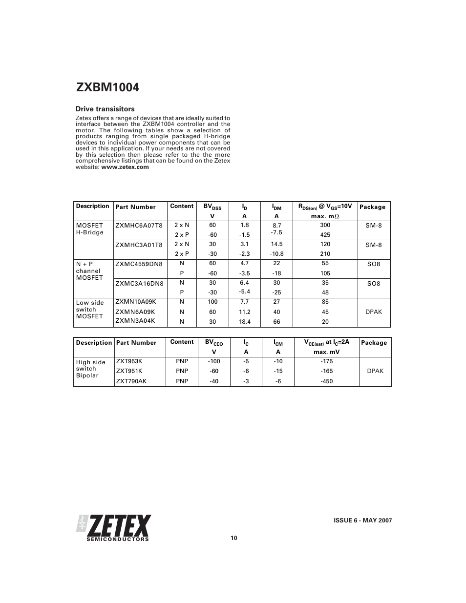 Zxbm1004 | Diodes ZXBM1004 User Manual | Page 10 / 12