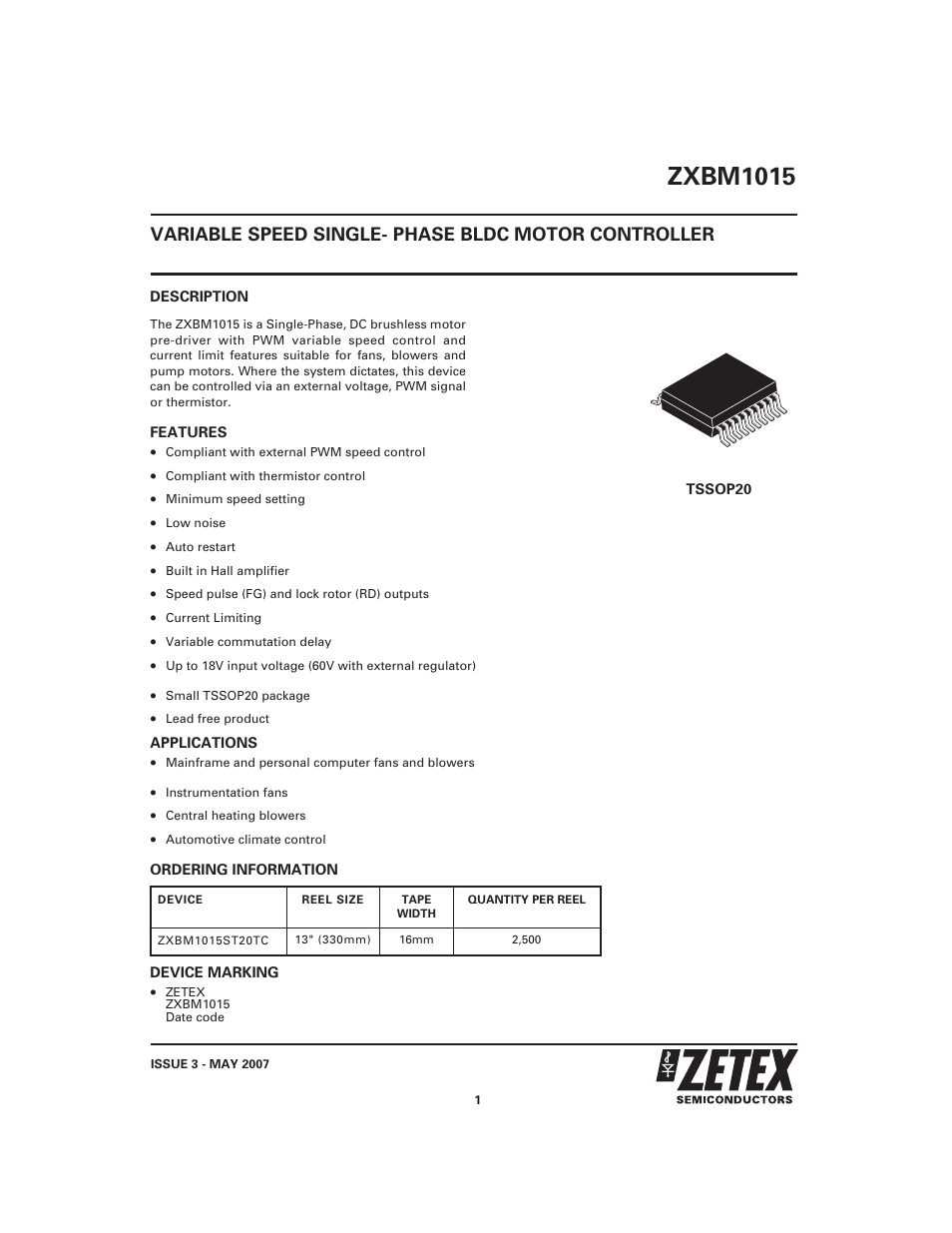 Diodes ZXBM1015 User Manual | 10 pages