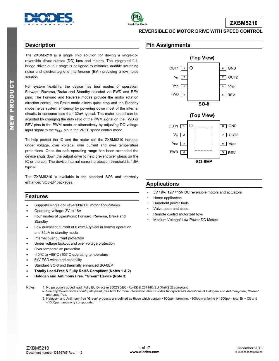 Diodes ZXBM5210 User Manual | 17 pages