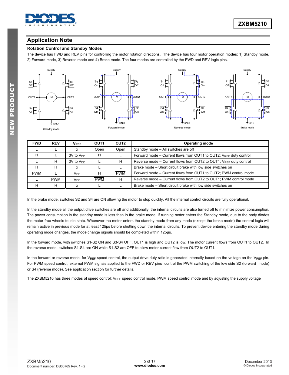 New prod uc t zxbm5210, Zxbm5210 | Diodes ZXBM5210 User Manual | Page 5 / 17