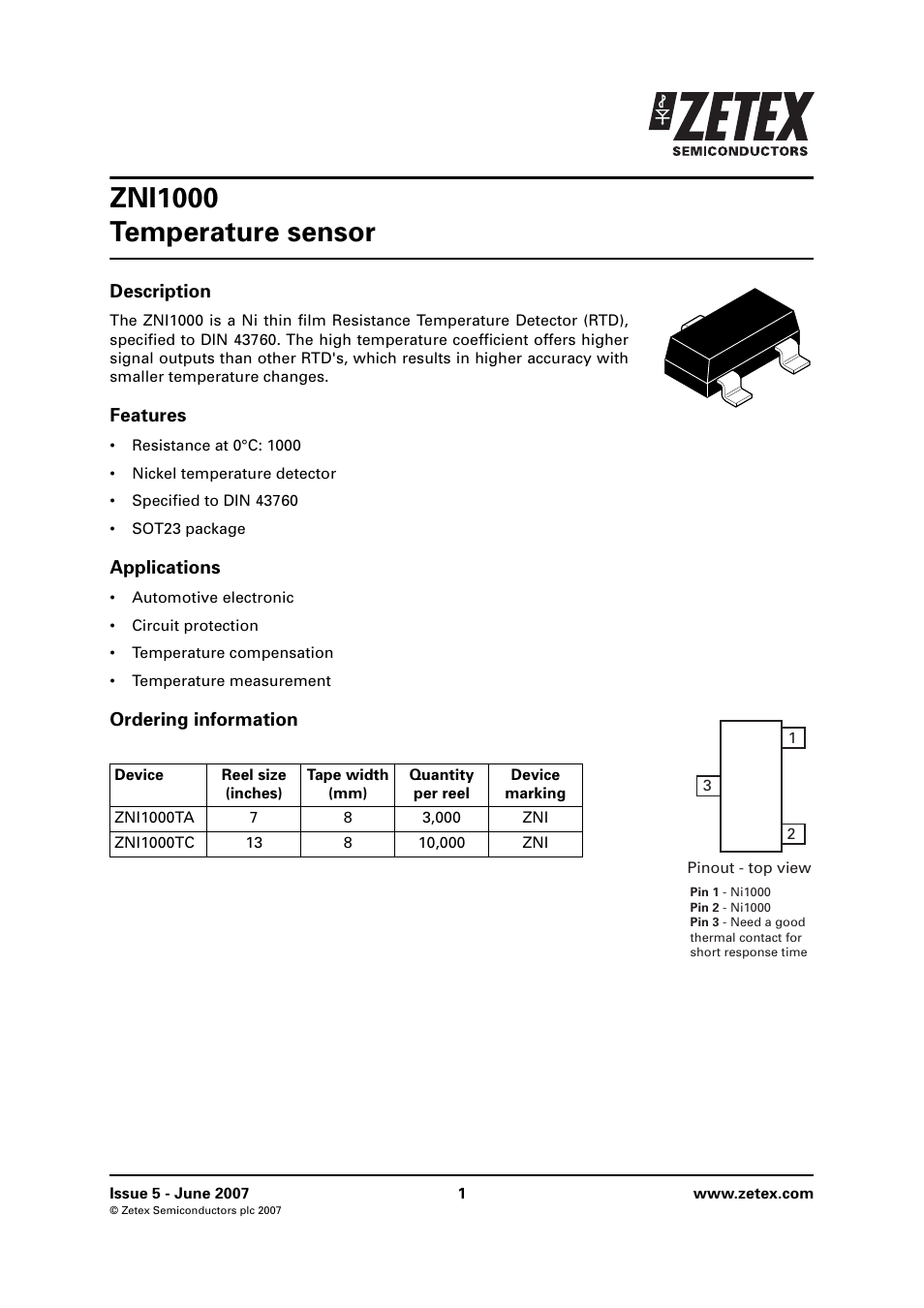 Diodes ZNI1000 User Manual | 6 pages