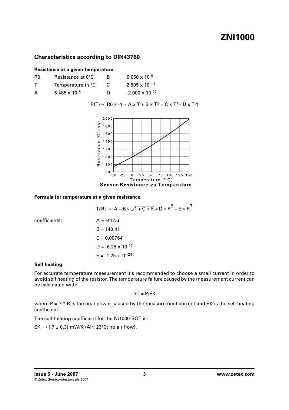 Characteristics according to din43760, Zni1000 | Diodes ZNI1000 User Manual | Page 3 / 6