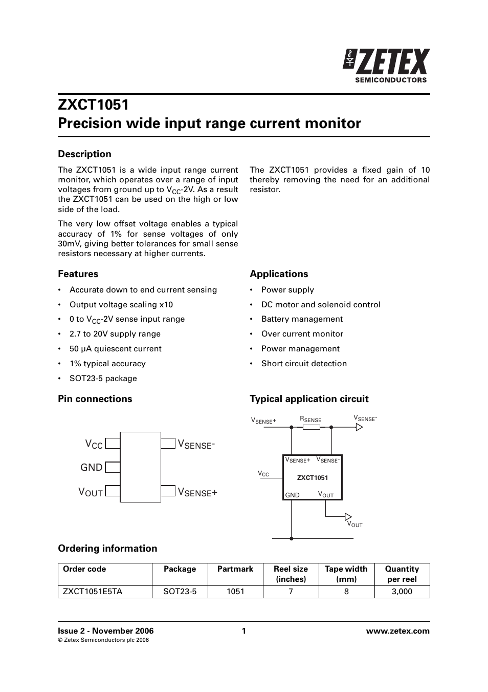 Diodes ZXCT1051 User Manual | 10 pages