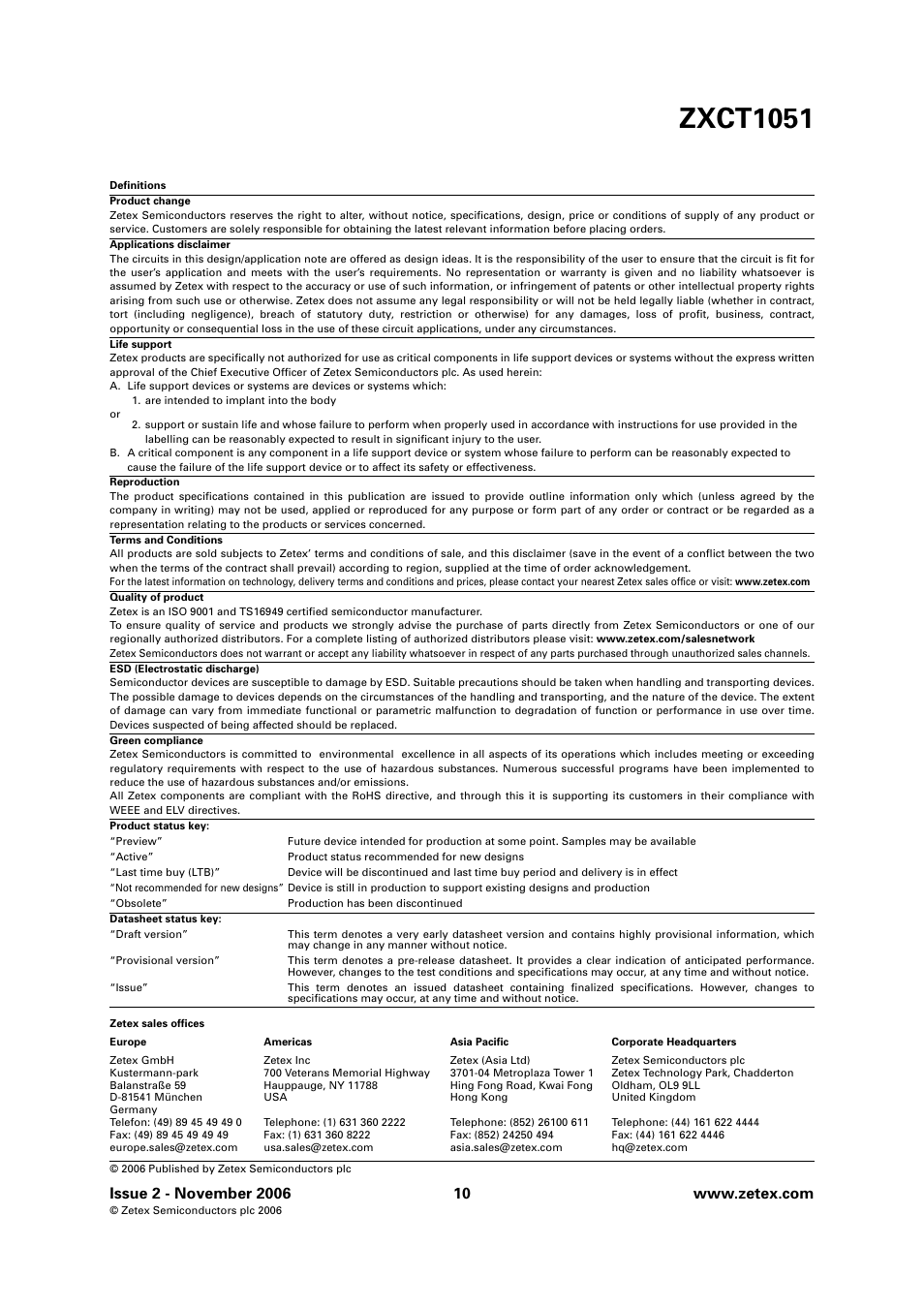 Zxct1051 | Diodes ZXCT1051 User Manual | Page 10 / 10