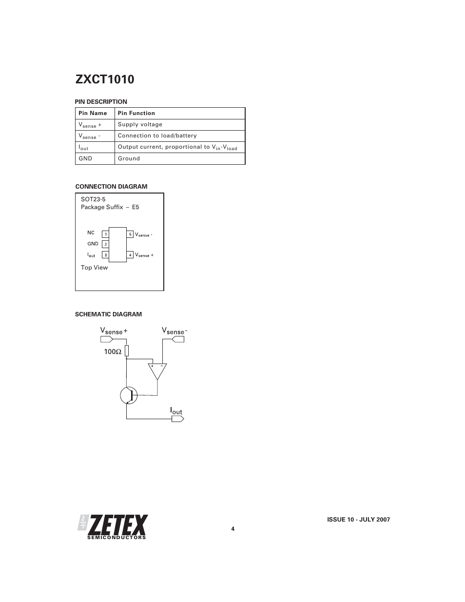 Zxct1010 | Diodes ZXCT1010 User Manual | Page 4 / 9