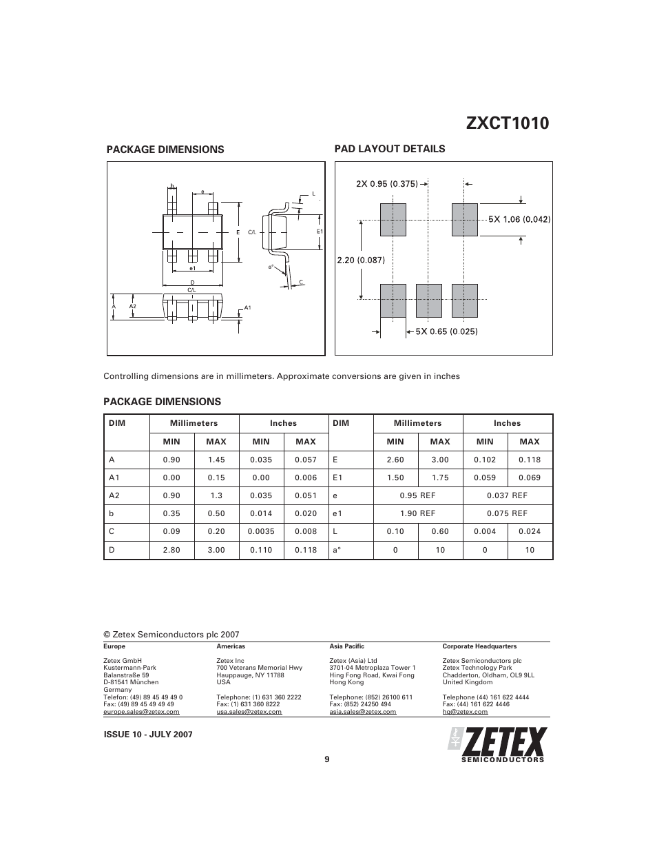 Zxct1010 | Diodes ZXCT1010 User Manual | Page 9 / 9