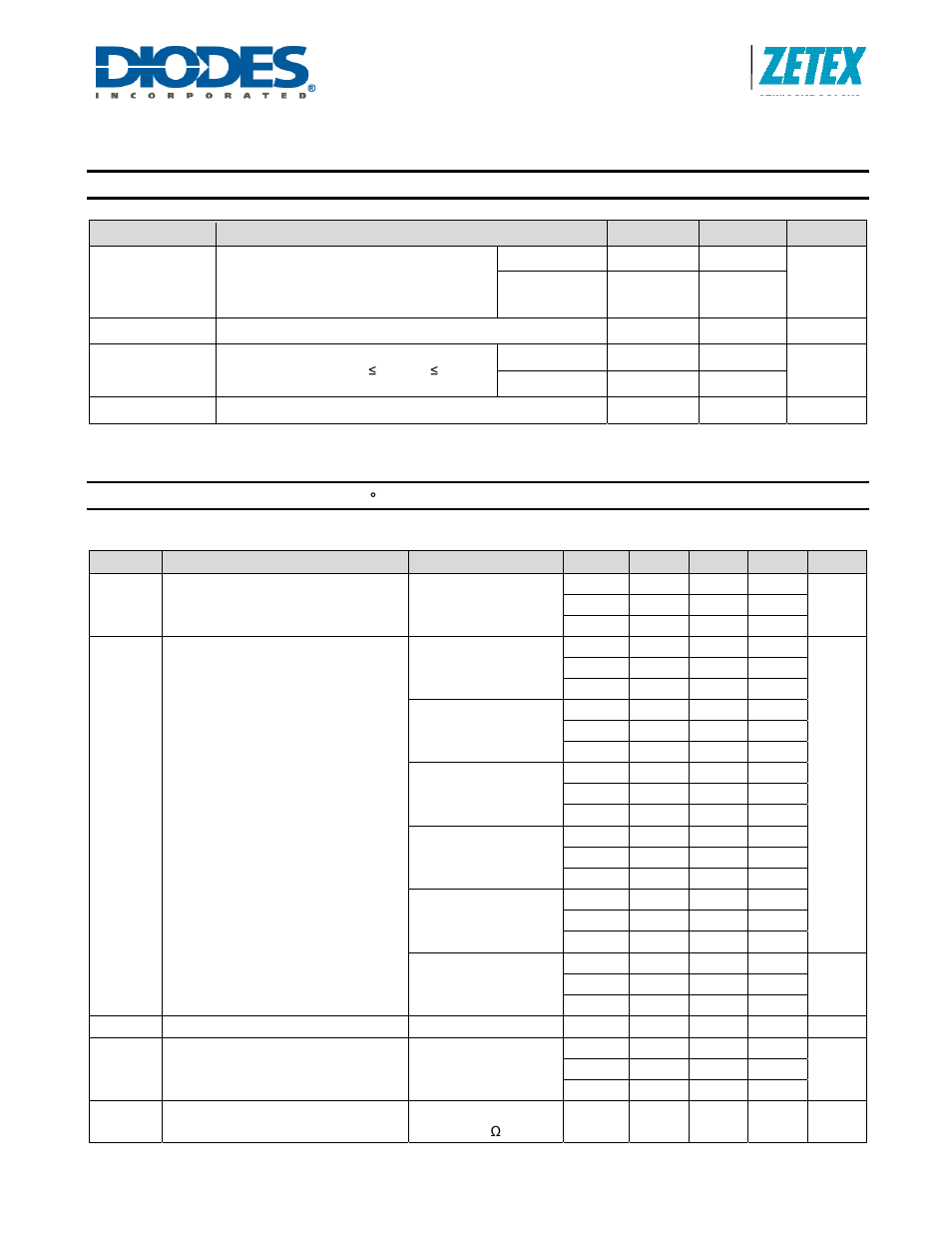 Low power high-side current monitors, New prod uc t recommended operating conditions, Electrical characteristics | Diodes ZXCT1107/1109/1110 User Manual | Page 3 / 16