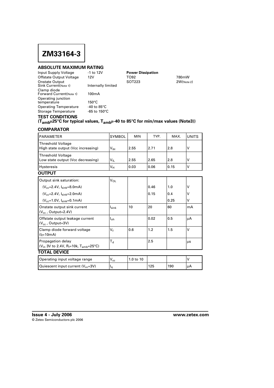 Diodes ZM33164-3 User Manual | Page 3 / 5