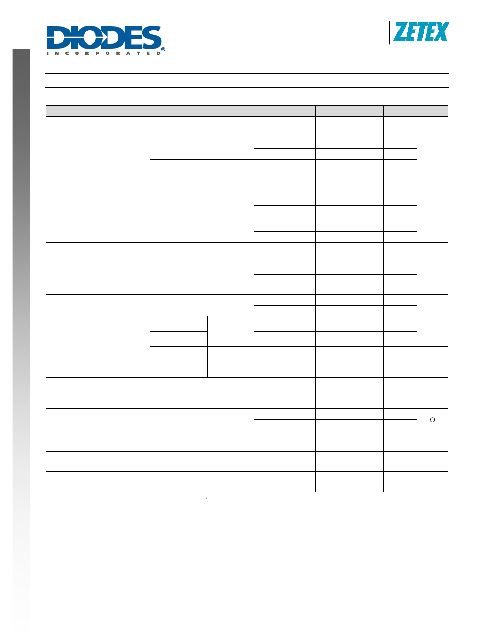 New prod uc t electrical characteristics | Diodes ZXRD060 User Manual | Page 4 / 12