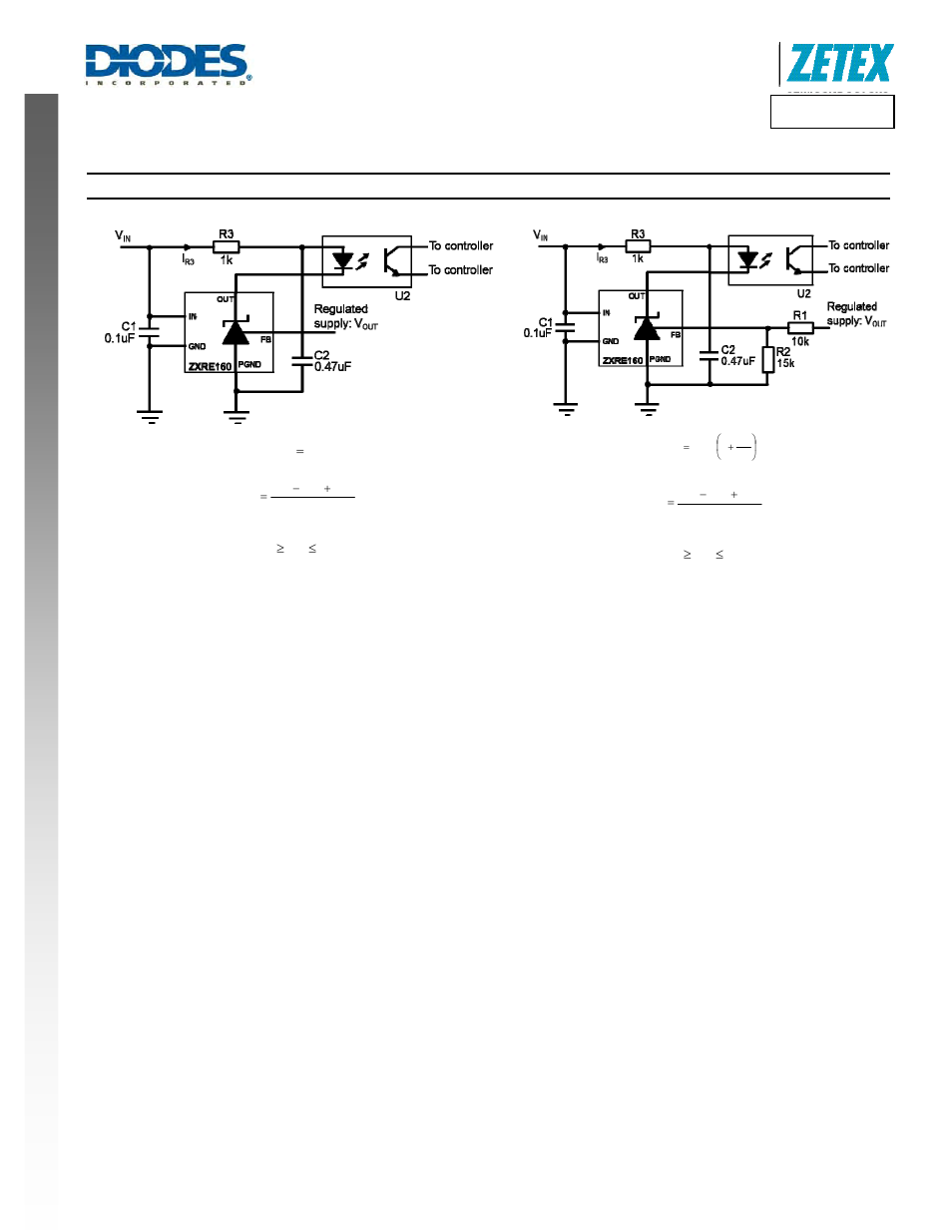 Zxre160 new prod uc t, Application information | Diodes ZXRE160 User Manual | Page 11 / 15