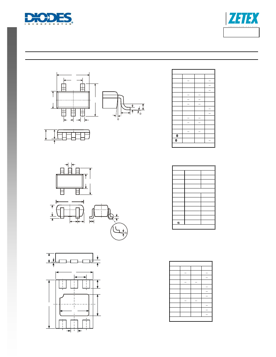 Zxre160 new prod uc t, Package outline dimensions | Diodes ZXRE160 User Manual | Page 13 / 15