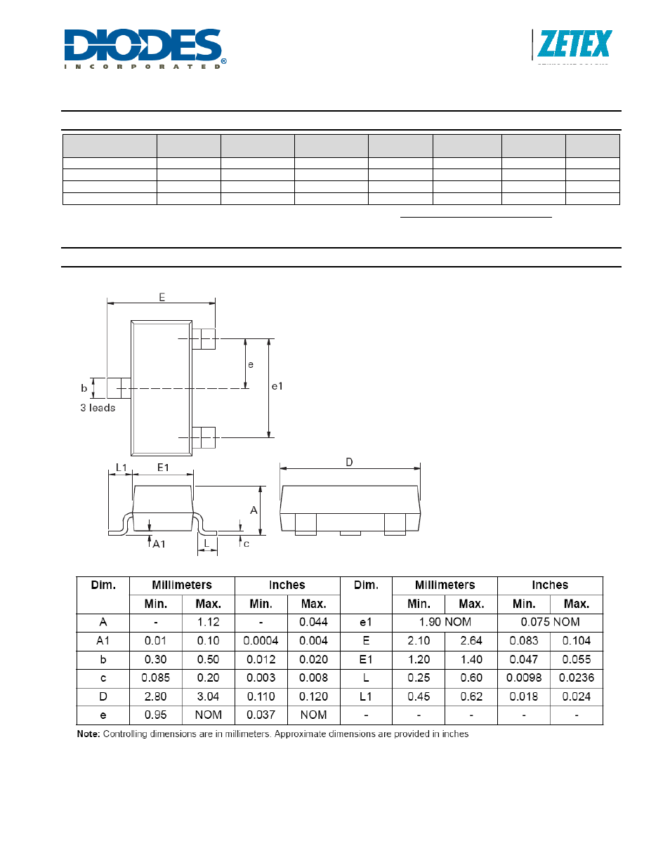 Zht431, Ordering information, Package outline dimensions | Diodes ZHT431 User Manual | Page 7 / 8