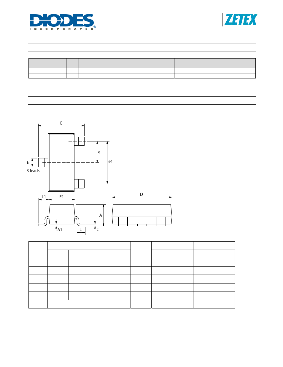 Ordering information, Package outline dimensions | Diodes ZR4040-4.1 User Manual | Page 4 / 5