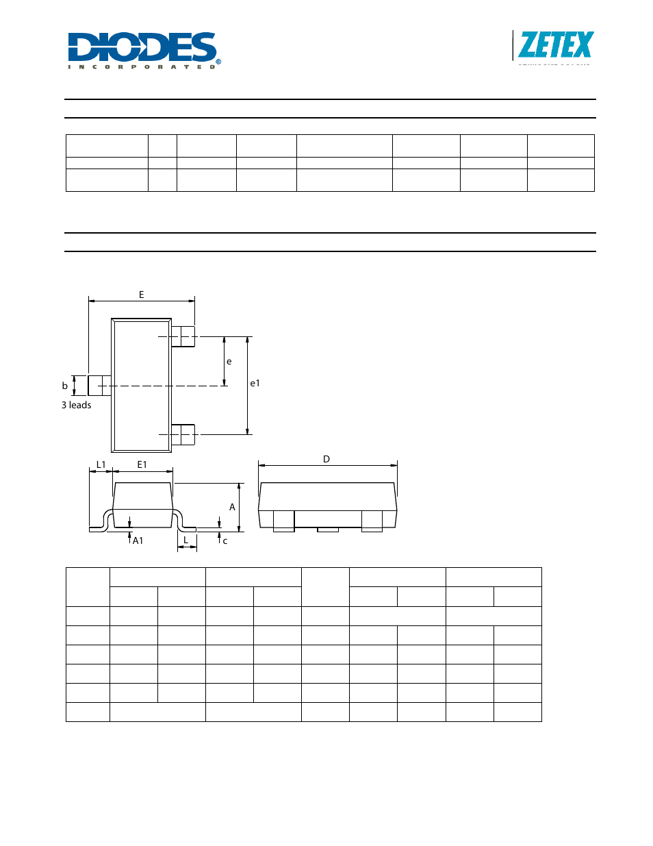Ordering information, Package outline dimensions | Diodes ZR4040-5.0 User Manual | Page 4 / 5