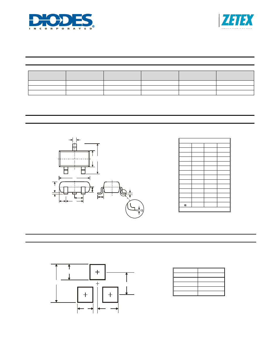 Zrb500, Precision 5v micropower voltage reference, Ordering information | Package outline dimensions, Suggested pad layout | Diodes ZRB500 User Manual | Page 4 / 5