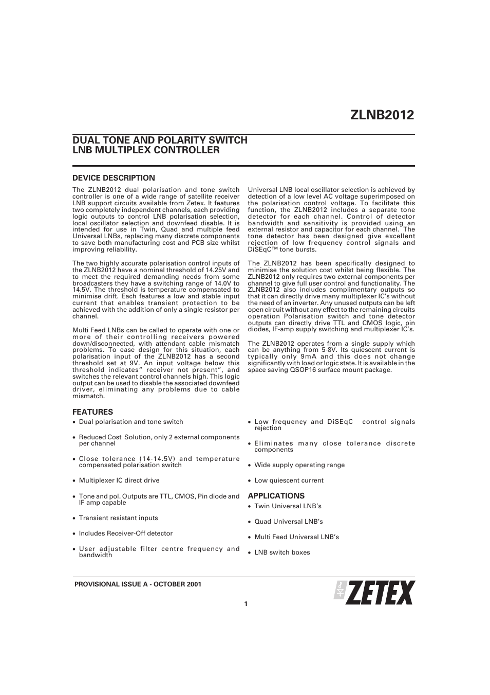 Diodes ZLNB2012 User Manual | 8 pages