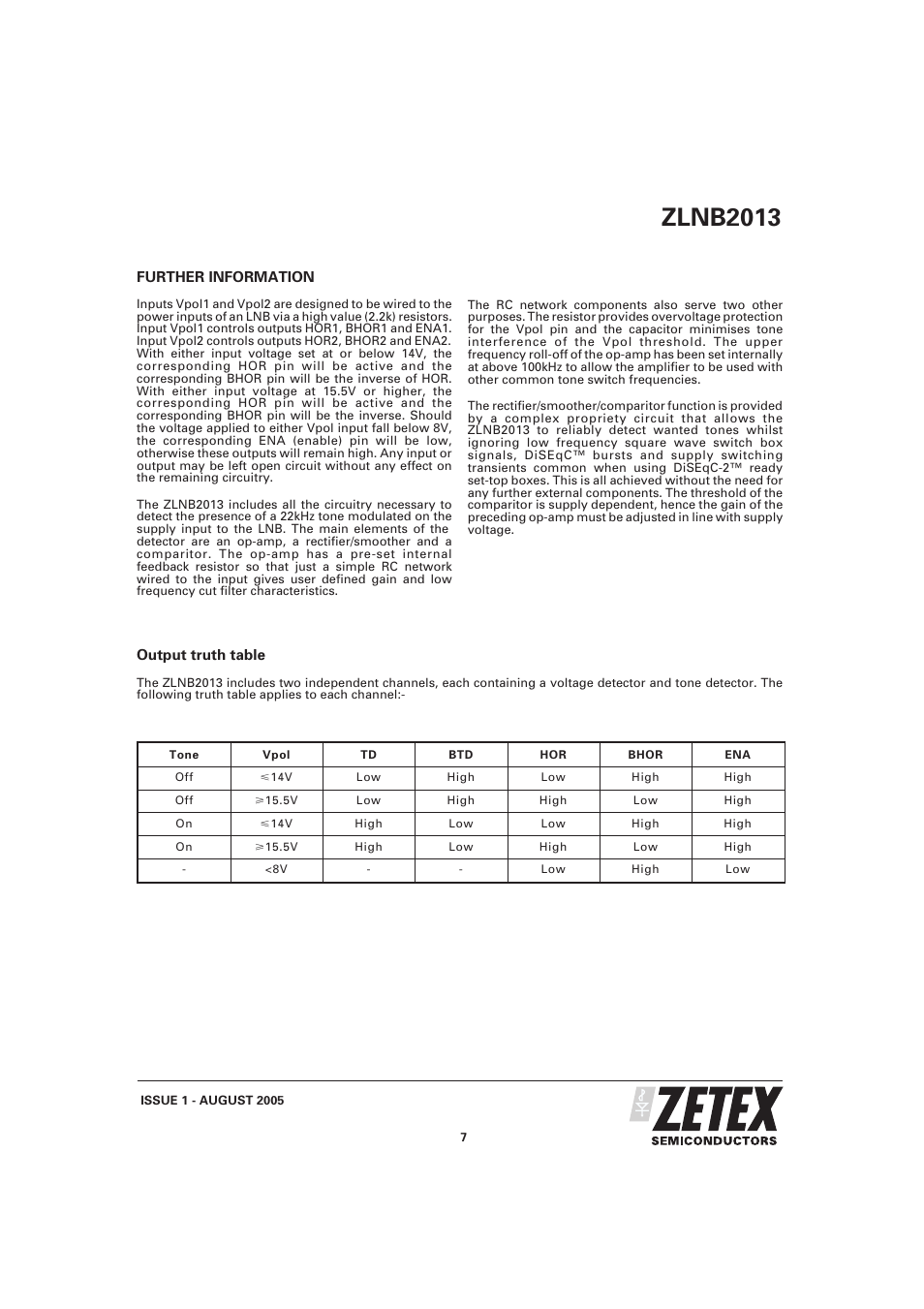 Zlnb2013 | Diodes ZLNB2013 User Manual | Page 7 / 8