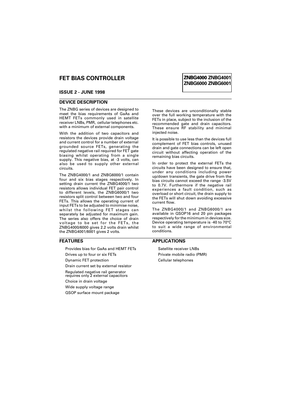 Diodes ZNBG6001 User Manual | 10 pages