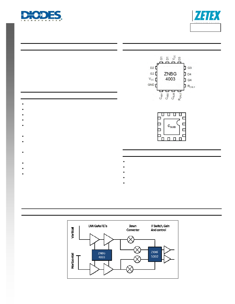 Diodes ZNBG4003 User Manual | 6 pages